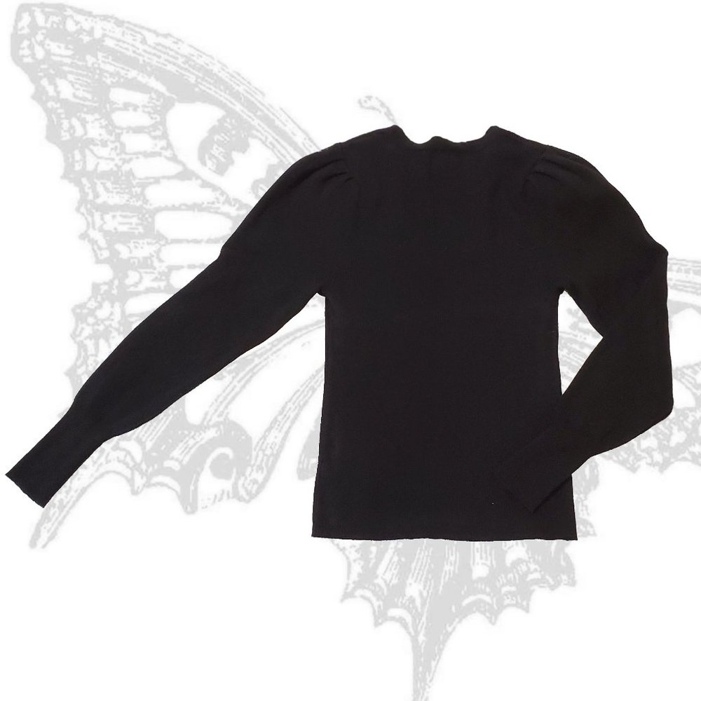 CLEARANCE! V-neck Ribbed Puff Sleeve Sweater